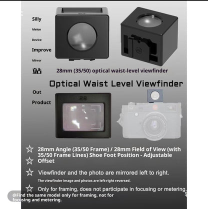 50mm Waist-Level Viewfinder for DSLR and Mirrorless Cameras