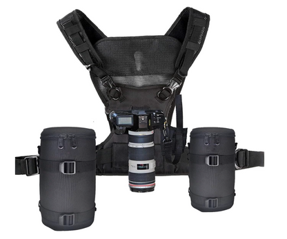 SnapRig DualLink Pro – Dual Camera Carry System for Photographers & Videographers | Quick-Release Crossbody Strap for Two Cameras
