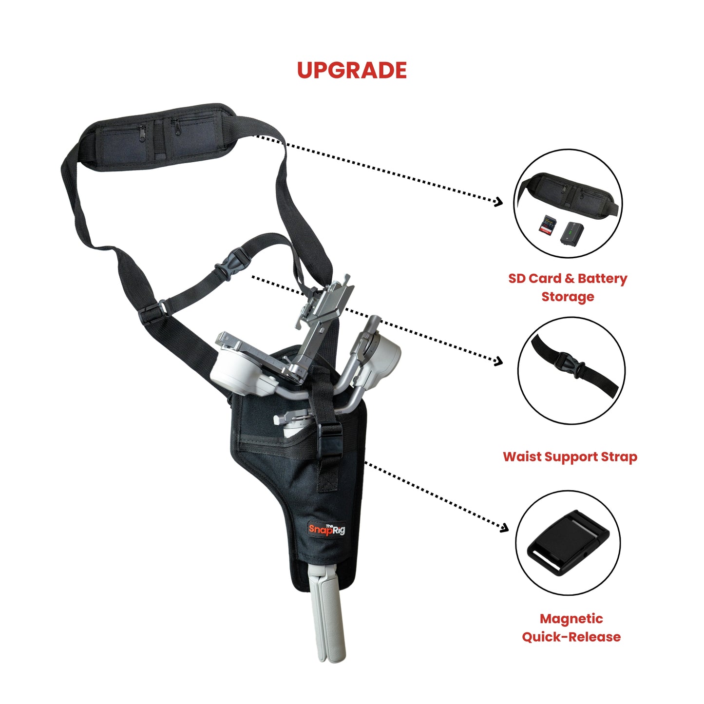 SnapRig Pro Holster – Hands-Free Support for DJI & Zhiyun Gimbals